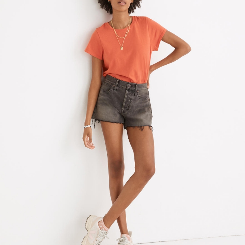 MADEWELL Grey Relaxed Denim Shorts in Bienville Wash 31